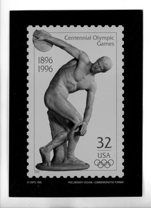 US Stamp FDC SEPIA Publicity Photo Essay #3087 32c Olympic Games Discobolus 1996 - Picture 1 of 2