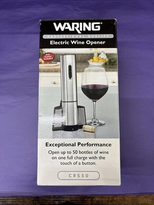 Waring CRS50 Abridor de Vino Eléctrico Acero Inoxidable GB-CRS50 Caja Abierta Nunca Usado Foto 1 de 4