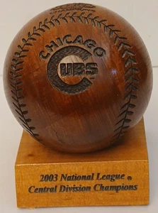 Chicago Cubs Wood Baseball 2001 Grid Works Limited Ed. (2003) NL Division Champs - Picture 1 of 11