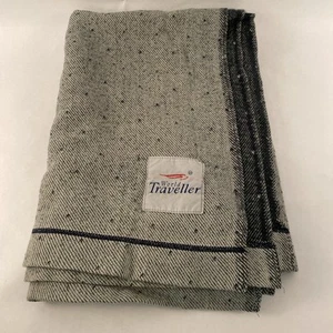 BRITISH AIRWAYS WORLD TRAVELER ENGLAND AIRLINES TRAVEL BLANKET BLUE/GRAY 64x47” - Picture 1 of 6
