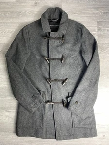 FRENCH CONNECTION Wool Duffle Coat in Grey - Mens Size UK Small P2P 20” - Picture 1 of 11