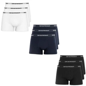 Emporio Armani Herren Boxershorts 3er Pack Trunk S-XXL Weiß Dunkelblau Schwarz - Imagen 1 de 20