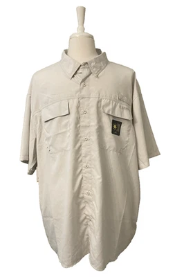 Realtree Men’s Light Gray Short Sleeve Fishing Shirt Size 3XL NWT - Image 1 of 4