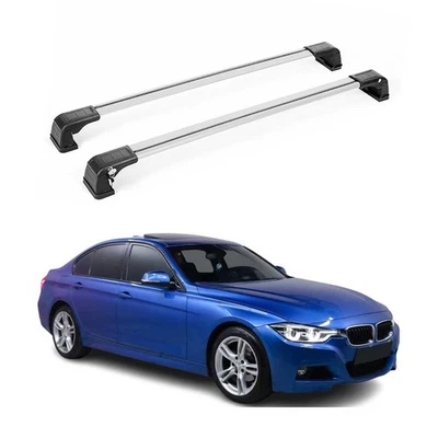 Roof Rack Cross Bars Carrier Alu for BMW 3 Series F30 Sedan 2012-2019 Silver 2x - Изображение 1 из 4