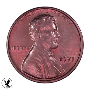 1971 DDO Lincoln Cent FS-1971-101, Off Center, Exact Coin, High Mint State RED - Picture 1 of 2