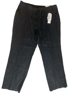 Charter Club Leinenhose Damen 2X schwarz Gummibund leichter Kordelzug - Bild 1 von 12