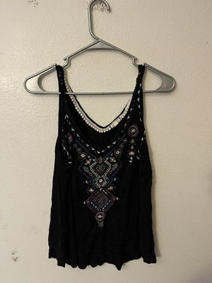 Camisa de sombra de ojos sin mangas talla grande azul bordada Foto 1 de 4