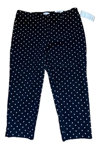 Pantalone Charter Club Chelsea Capri taglia 18 nero a pois elasticizzato pancia dimagrante - Foto 1 di 8