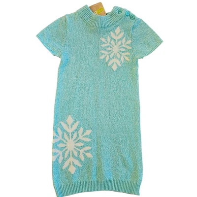 2016 Little Snowflake Crazy 8 verde azulado copo de nieve suéter vestido niñas talla 5t NUEVO Foto 1 de 4