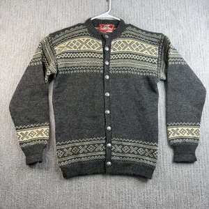 Vintage Wikinger Strick Pullover 100% Wolle Button Down Herren Größe M - Bild 1 von 7