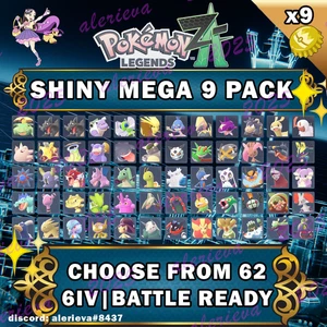 POKEMON LEGENDS ZA Z-A 6IV SHINY ALPHA MEGA BUNDLE ANY 9 EV TRAINED - Picture 1 of 1