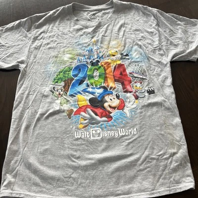 Camiseta Disney 2014 Walt Disneyworld mezcla de algodón gris talla L Foto 1 de 4