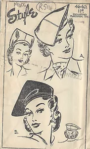 1940s Vintage Sewing Pattern HAT S:22" MEDIUM (R514) - Picture 1 of 1