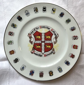 Staffordshire Fenton Decorative Plate Arms of the Cambridge Colleges Camb Univ - Picture 1 of 7