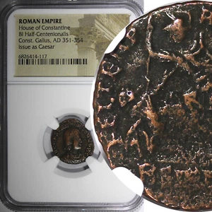 ROMAN Gallus Half Centenionalis AD 351-354 /BATTLE Soldier Horse man NGC.(117) - Picture 1 of 5