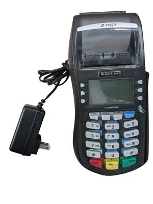 Equinox T4220 Credit Card Machine Reader Terminal With Power Cord  - Image 1 of 3