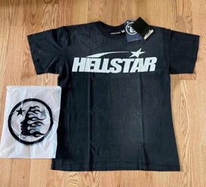 Men's Women's Classic hellstar Short Sleeve streetwear Black+white T-shirt - Picture 1 of 13