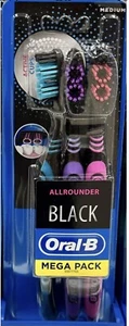 Oral-B, Allrounder Black Toothbrush, Medium, Triple Pack - Picture 1 of 4