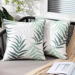 Pack of 2 Decorative Outdoor Waterproof Throw Pillow Covers Checkered Pillowcase - Picture 1 of 5