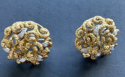 PENDIENTES POMELLATO ORO 18K Y DIAMANTES AÑOS 60 MARCA PERFORADA. SELLADO Foto 1 de 4