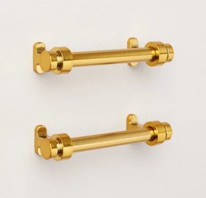Set Of 2 - 5” Cuffed Drawer Pulls Brass Finish Hearth And Hand With Magnolia New - Picture 1 of 1