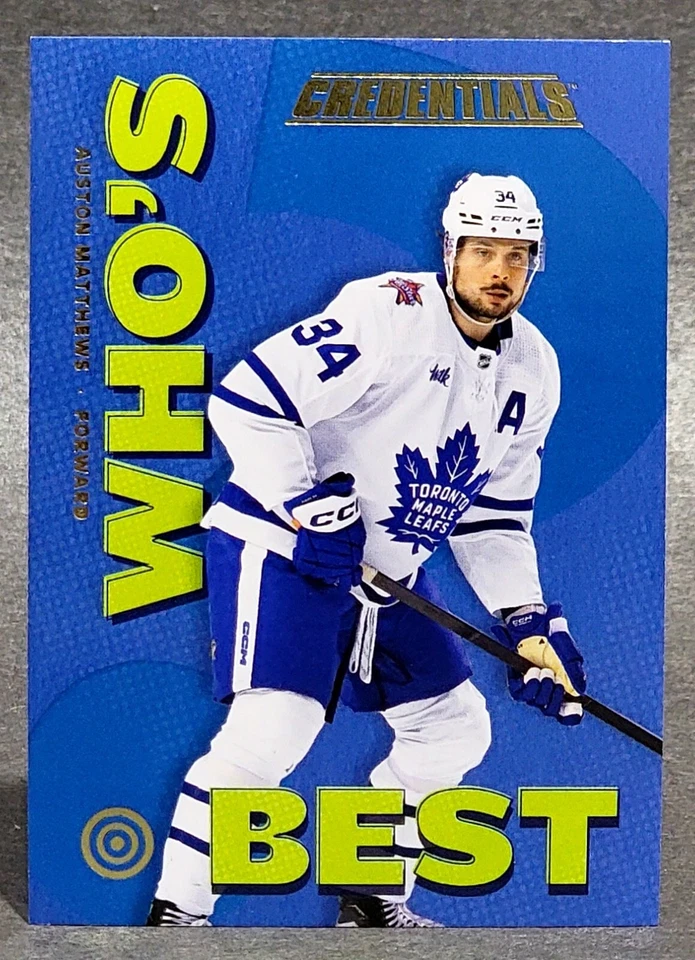 2023-24 Upper Deck Credentials Who’s Best #WB-AM Auston Matthews - Image 1 of 2