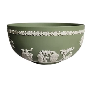 Wedgwood Jasperware 7.5" Bowl Celedon Sacrifice Bowl Fruit Bowl Sage Green - Picture 1 of 16