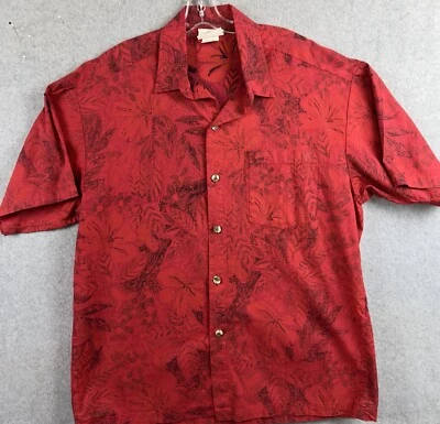 Jimmy Z Jimmy'Z Shirt Men Large Red Geometric Hawaiian Inside Out Reverse Print - Image 1 of 4