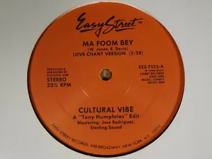CULTURAL VIBE - MA FOOM BEY 12'' RARE 1986 US EASY STREET 1ST PRESS, HOUSE - Picture 1 of 7