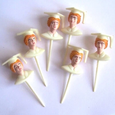 Лот из 24 винтажных дамских медиаторов для кексов украшения для торта выпускного - Изображение 1 из 4