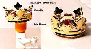 New LEGO Crown GIANT Belville Fits Friends and Minifigures Chrome Gold Beautiful - Picture 1 of 1