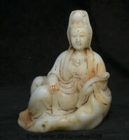 Chinese Silver Copper Hand Carved Kwan-yin Statue W Qianlong Mark