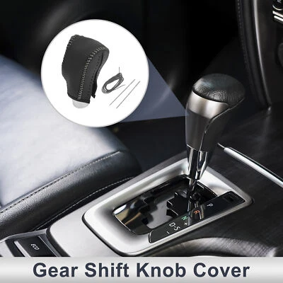 Car Gear Shift Knob Cover for Honda CR-V 2008-2011 Black Blue Faux Leather Foto 1 de 4