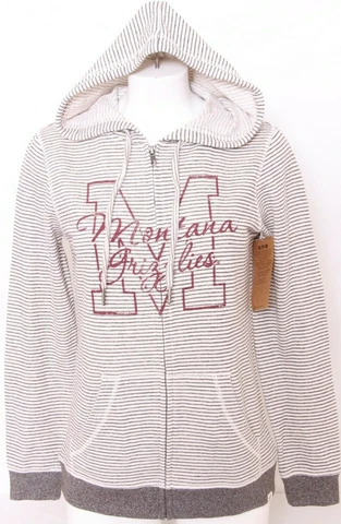 NEW Montana Grizzlies Blue 84 Striped White Full Zip Hooded Jacket Women's M Cover