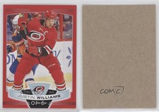 2019-20 O-Pee-Chee Wrapper Redemption Red Blank Back Justin Williams #54