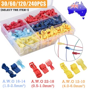 240Pcs Quick Splice Scotch Lock T-Taps Wire Connectors Kit Cable Crimp Terminals - Picture 1 of 20