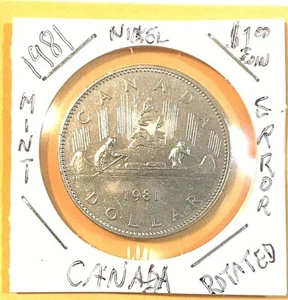 1981 CANADIAN $1 DOLLAR COIN - ROTATED OBVERSE - Picture 1 of 4