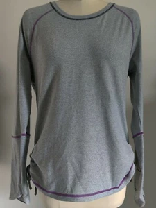 Lucy Tech Dashing Stripe Women's Top Casual Active Mesh Back Thumb Holes Size XL - Picture 1 of 12