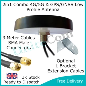 4G/5G & GPS/GLONASS Puck Combo 2in1 Antenne Aussenbereich Breitband Mobil SMA Kombi - Bild 1 von 7