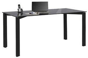 Schreib-und Computertische, ESG-Sicherheitsglas, Metall anthrazit - Rauchglas - Bild 1 von 4