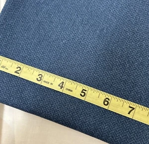 Small Chevron Embossed Blue Fabric 34” Long  Remnant ~ Polyester ~ Sewing Crafts - Picture 1 of 6