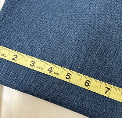 Small Chevron Embossed Blue Fabric 34” Long  Remnant ~ Polyester ~ Sewing Crafts - Image 1 of 4