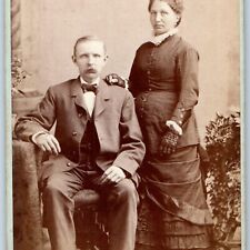 c1870s Milwaukee, Wis. Married Couple CDV Photo Card Wisconsin Antique WI H8