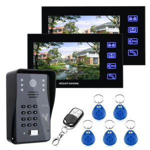 7" Video Intercom Doorbell,With Camera+RFID Password+Card, 2 Indoor Monitor - Picture 1 of 12