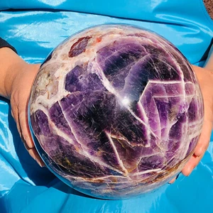 18.78LB Natural Dream Amethyst Quartz Crystal Sphere Ball Healing - Picture 1 of 17