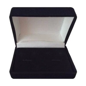 Black Velvet Jewelry Box for Studs and Cuff Link Sets NEW - Picture 1 of 4