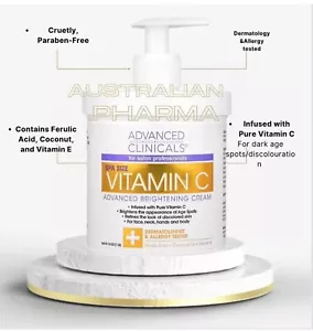 Advanced Clinicals Vitamin C - Advanced Brightening Cream 16oz SPA SIZE - Picture 1 of 3