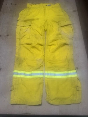 Crew Boss Nomex Wildland Fire Fighting Pants Yellow Reflective m32 34x32 2012 7R - Image 1 of 3