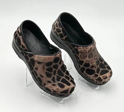 Zuecos de cuero de becerro funky con estampado animal Sanita para mujer - talla EU 38 Foto 1 de 4