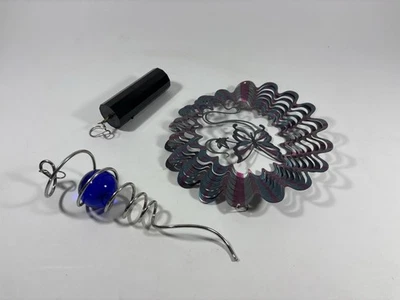 Spinner de viento giratorio a batería de metal mariposa - colgante 3D Foto 1 de 4